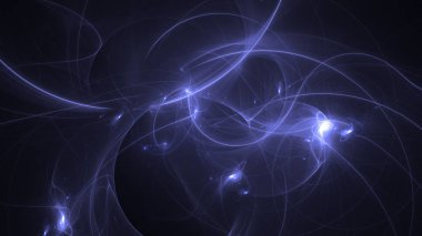 Soyut mavi fraktal ışık arkaplanı 3 boyutlu oluşturuluyor