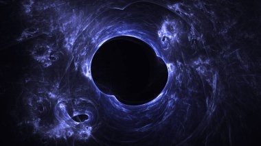 Soyut mavi fraktal ışık arkaplanı 3 boyutlu oluşturuluyor