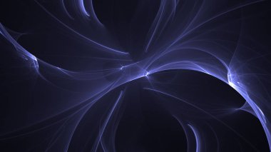 Soyut mavi fraktal ışık arkaplanı 3 boyutlu oluşturuluyor