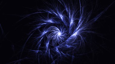 Soyut mavi fraktal ışık arkaplanı 3 boyutlu oluşturuluyor