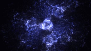 Soyut mavi fraktal ışık arkaplanı 3 boyutlu oluşturuluyor