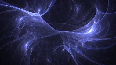 Soyut mavi fraktal ışık arkaplanı 3 boyutlu oluşturuluyor