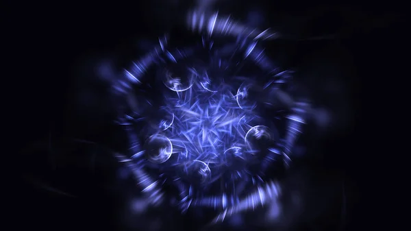 Rendering Abstract Blue Fractal Light Background — Stock Photo, Image