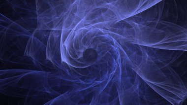 Soyut mavi fraktal ışık arkaplanı 3 boyutlu oluşturuluyor