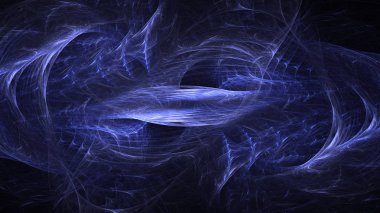 Soyut mavi fraktal ışık arkaplanı 3 boyutlu oluşturuluyor