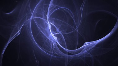 Soyut mavi fraktal ışık arkaplanı 3 boyutlu oluşturuluyor