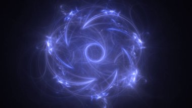 Soyut mavi fraktal ışık arkaplanı 3 boyutlu oluşturuluyor