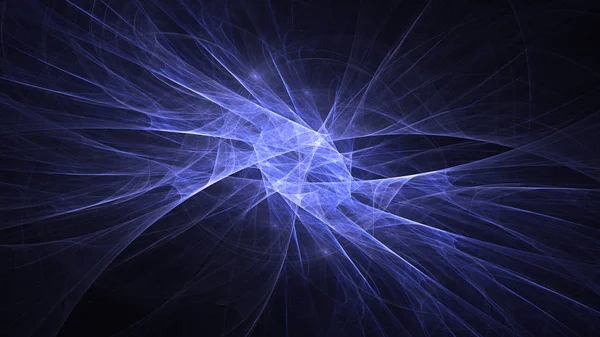 Soyut mavi fraktal ışık arkaplanı 3 boyutlu oluşturuluyor