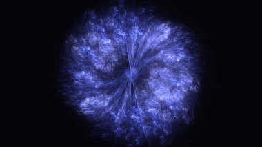 Soyut mavi fraktal ışık arkaplanı 3 boyutlu oluşturuluyor