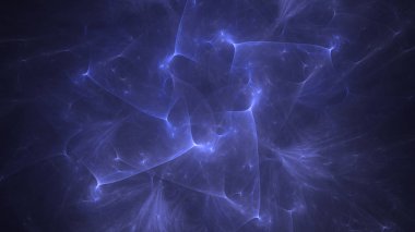 Soyut mavi fraktal ışık arkaplanı 3 boyutlu oluşturuluyor
