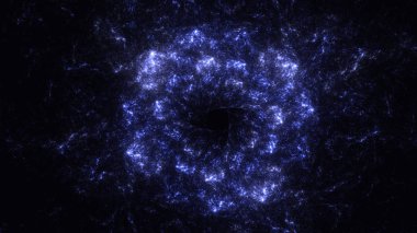 Soyut mavi fraktal ışık arkaplanı 3 boyutlu oluşturuluyor