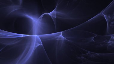 Soyut mavi fraktal ışık arkaplanı 3 boyutlu oluşturuluyor