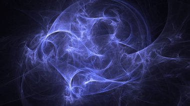 Soyut mavi fraktal ışık arkaplanı 3 boyutlu oluşturuluyor