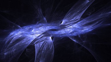 Soyut mavi fraktal ışık arkaplanı 3 boyutlu oluşturuluyor