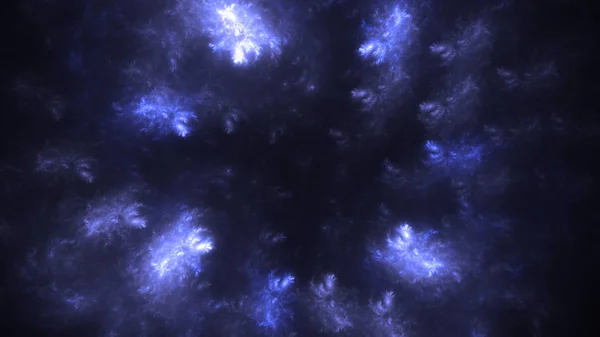 Rendering Abstract Blue Fractal Light Background — Stock Photo, Image