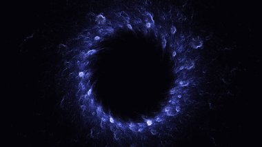 Soyut mavi fraktal ışık arkaplanı 3 boyutlu oluşturuluyor