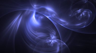 Soyut mavi fraktal ışık arkaplanı 3 boyutlu oluşturuluyor