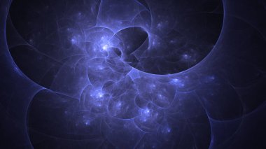 Soyut mavi fraktal ışık arkaplanı 3 boyutlu oluşturuluyor
