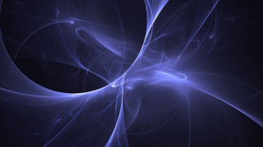Soyut mavi fraktal ışık arkaplanı 3 boyutlu oluşturuluyor
