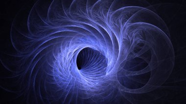 Soyut mavi fraktal ışık arkaplanı 3 boyutlu oluşturuluyor