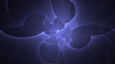 Soyut mavi fraktal ışık arkaplanı 3 boyutlu oluşturuluyor