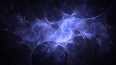 Soyut mavi fraktal ışık arkaplanı 3 boyutlu oluşturuluyor
