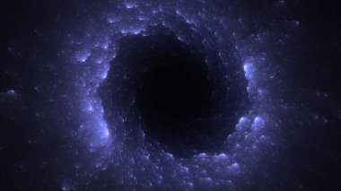 Soyut mavi fraktal ışık arkaplanı 3 boyutlu oluşturuluyor