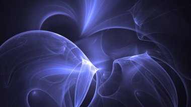 Soyut mavi fraktal ışık arkaplanı 3 boyutlu oluşturuluyor