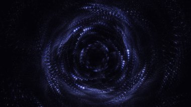 Soyut mavi fraktal ışık arkaplanı 3 boyutlu oluşturuluyor