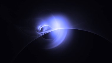 Soyut mavi fraktal ışık arkaplanı 3 boyutlu oluşturuluyor