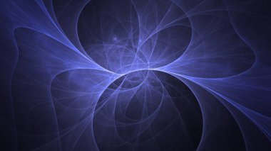 Soyut mavi fraktal ışık arkaplanı 3 boyutlu oluşturuluyor