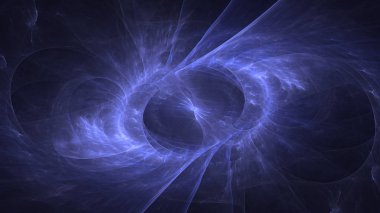 Soyut mavi fraktal ışık arkaplanı 3 boyutlu oluşturuluyor