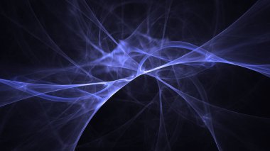 Soyut mavi fraktal ışık arkaplanı 3 boyutlu oluşturuluyor