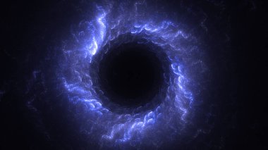 Soyut mavi fraktal ışık arkaplanı 3 boyutlu oluşturuluyor