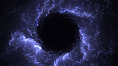 Soyut mavi fraktal ışık arkaplanı 3 boyutlu oluşturuluyor