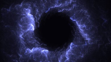 Soyut mavi fraktal ışık arkaplanı 3 boyutlu oluşturuluyor