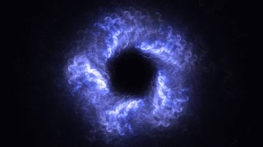 Soyut mavi fraktal ışık arkaplanı 3 boyutlu oluşturuluyor