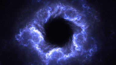 Soyut mavi fraktal ışık arkaplanı 3 boyutlu oluşturuluyor