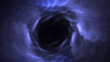 Soyut mavi fraktal ışık arkaplanı 3 boyutlu oluşturuluyor