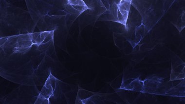 Soyut mavi fraktal ışık arkaplanı 3 boyutlu oluşturuluyor