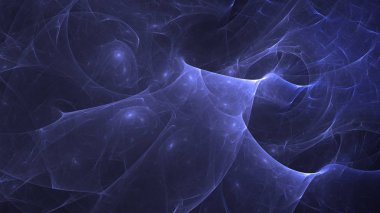 Soyut mavi fraktal ışık arkaplanı 3 boyutlu oluşturuluyor