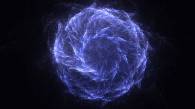 Soyut mavi fraktal ışık arkaplanı 3 boyutlu oluşturuluyor