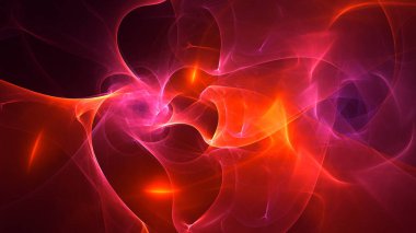 Soyut fraktal ışık arkaplanı 3 boyutlu oluşturuluyor