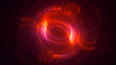 Soyut fraktal ışık arkaplanı 3 boyutlu oluşturuluyor