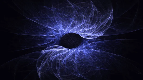 Soyut mavi fraktal ışık arkaplanı 3 boyutlu oluşturuluyor