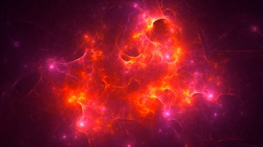 Soyut fraktal ışık arkaplanı 3 boyutlu oluşturuluyor
