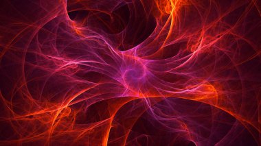 Soyut fraktal ışık arkaplanı 3 boyutlu oluşturuluyor