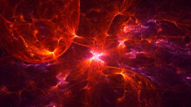 Soyut fraktal ışık arkaplanı 3 boyutlu oluşturuluyor