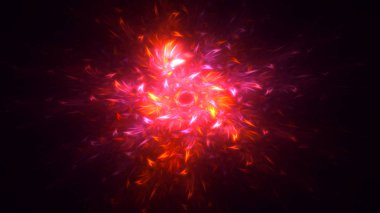 Soyut fraktal ışık arkaplanı 3 boyutlu oluşturuluyor