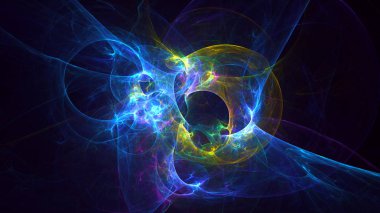 Soyut fraktal ışık arkaplanı 3 boyutlu oluşturuluyor